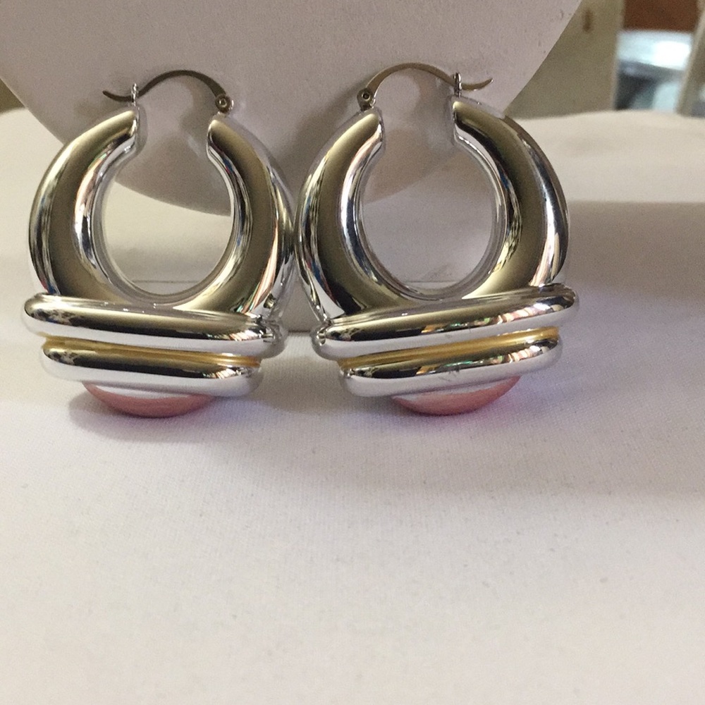 Silver stainless steel earrings